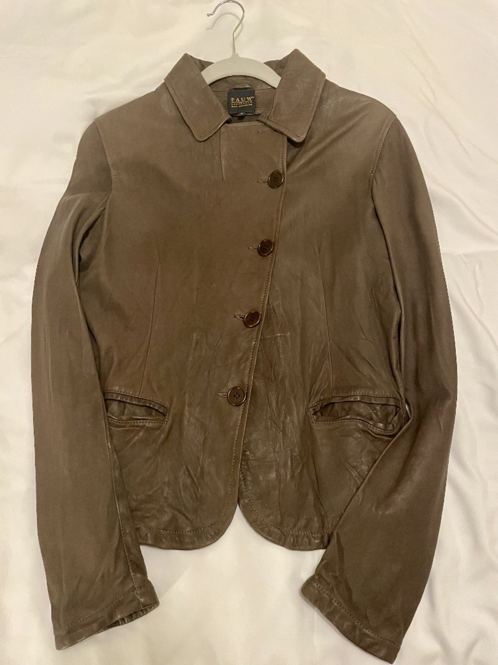 Vintage Pauw Amsterdam Blazer Style Leather Jacket. Brown. Size 2